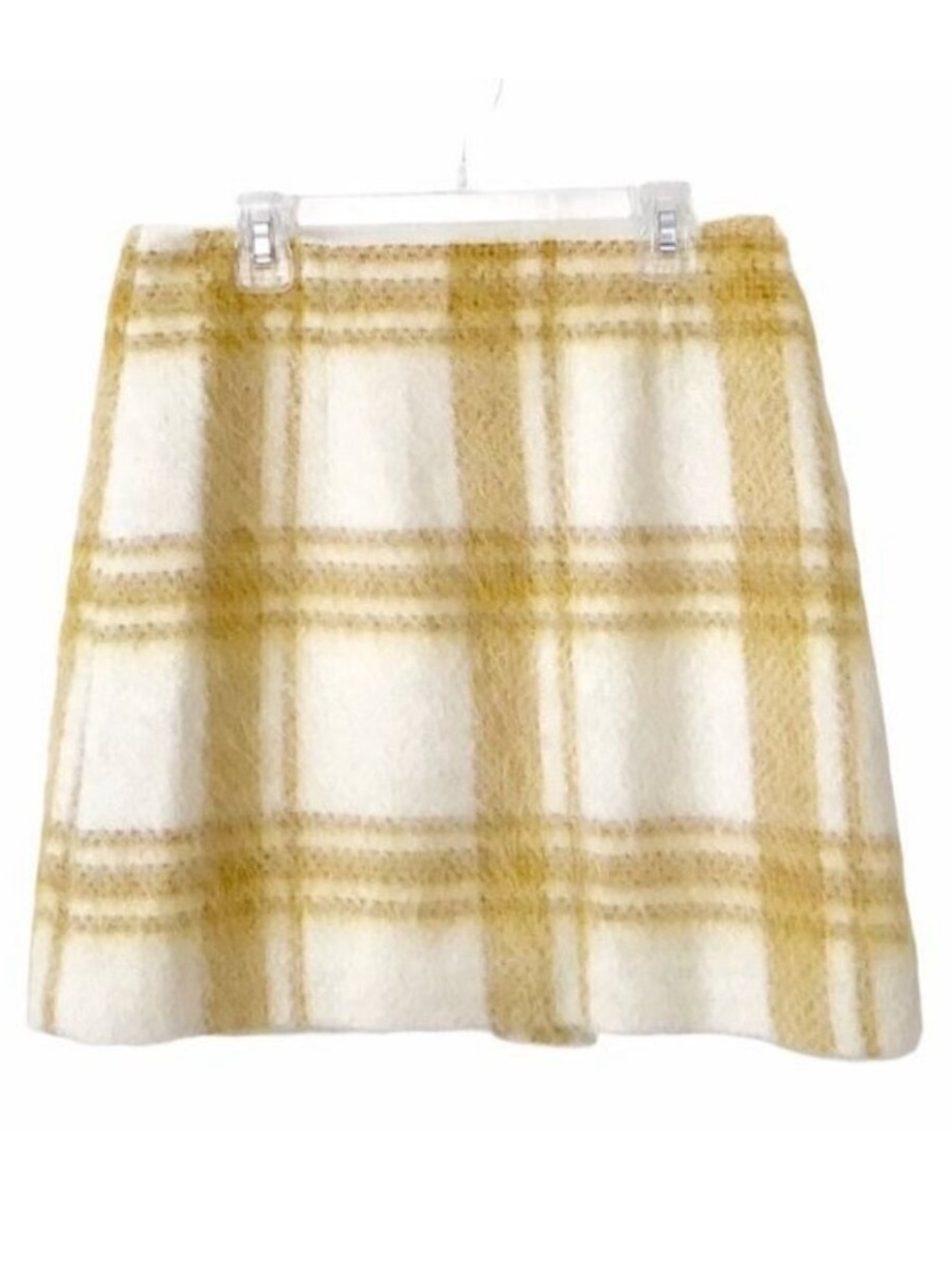 AlexaChung Yellow Check Wool Blend Mini Skirt US 8